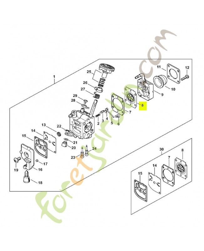Membrane de réglage Stihl réf. 4134-121-4702