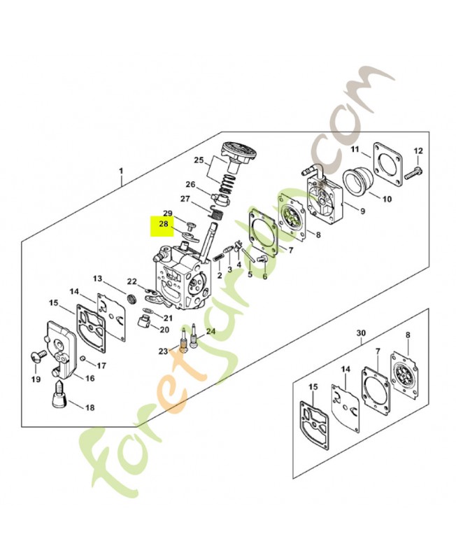 Levier de papillon Stihl réf. Z010-012-Z004
