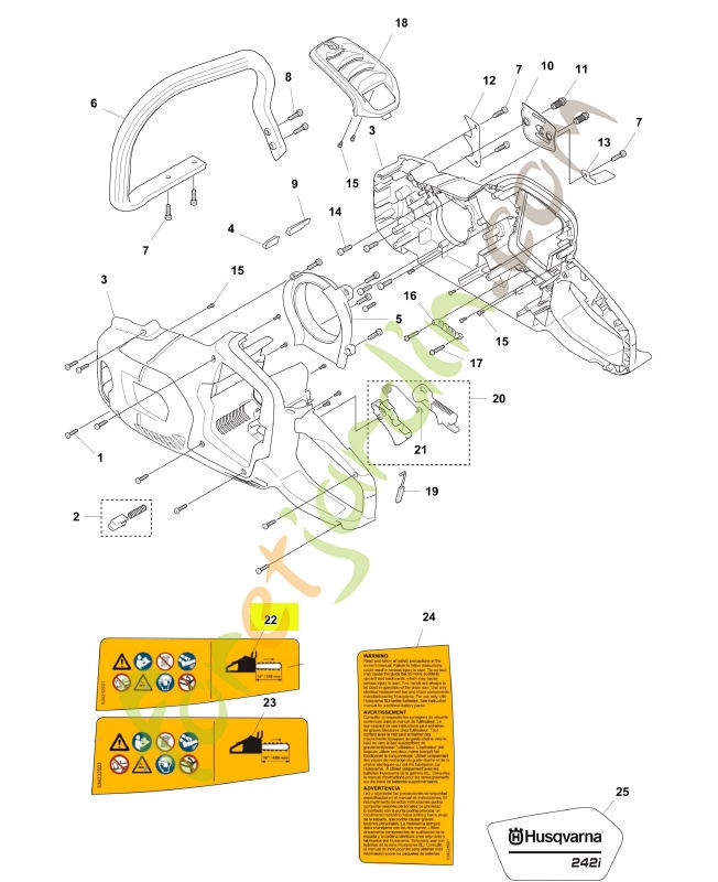 Étiquette d'avertissement réf. Husqvarna 534232501
