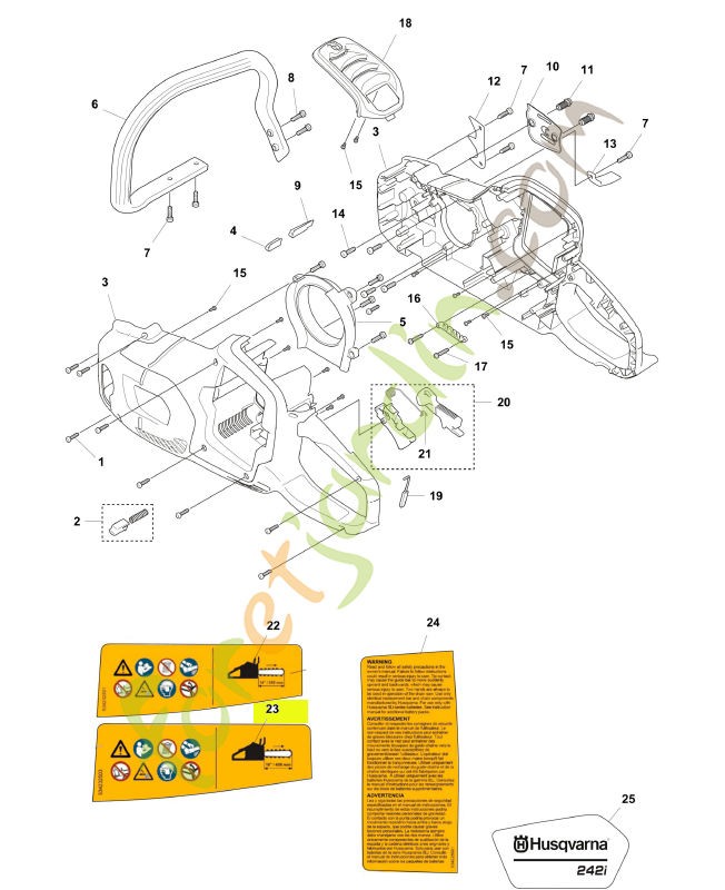Étiquette avertissement Husqvarna réf. 534232503