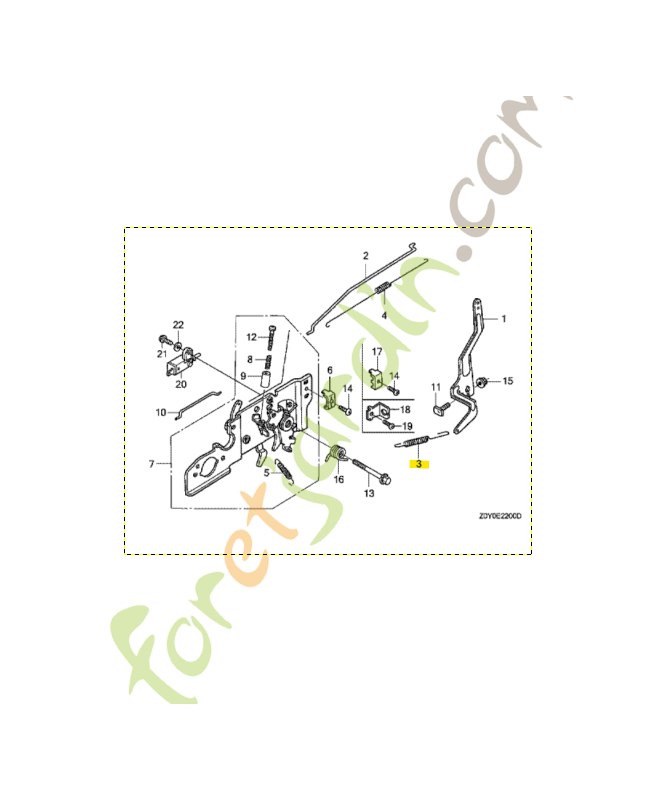 Ressort de regulateur Honda réf. 16561Z0L000