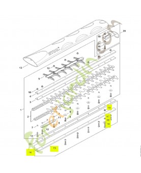 Jeu de pièces, réduction du jeu des couteaux stihl réf. 4237-007-1008