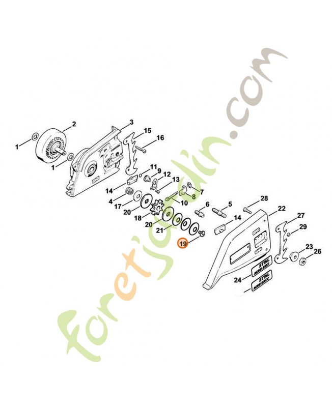 Vis a embase Stihl ref. 1207-162-4200