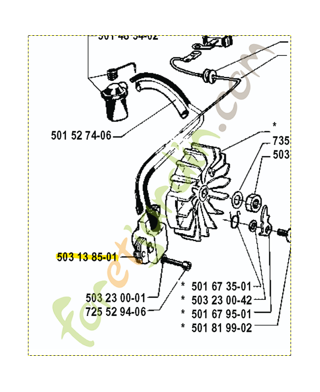 Bobine d'allumage Husqvarna ref. 503138501 en stock