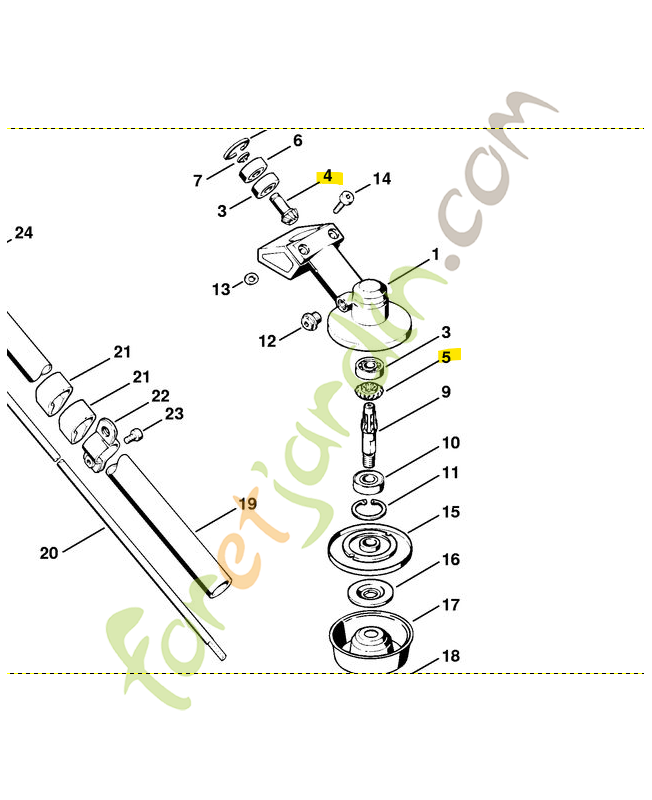 Kit pignon renvoi Stihl ref. 4124-640-7300 en stock