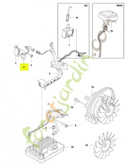 Support de microrupteur Husqvarna réf. 596627701