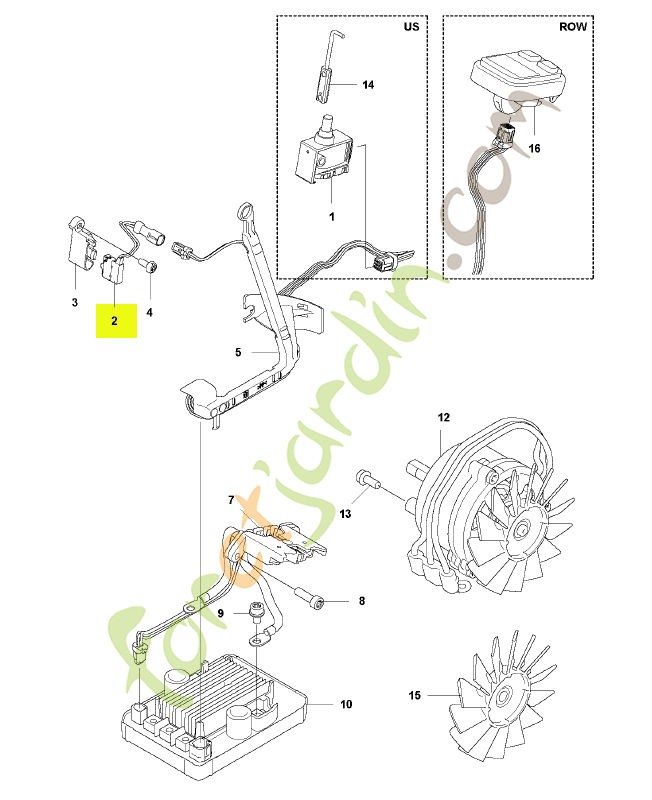 Support de microrupteur Husqvarna réf. 596627701