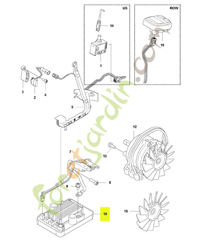 Unité de commande Husqvarna réf. 599138602