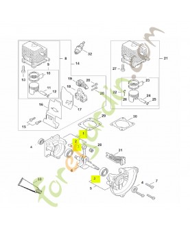 Demi-carter de vilebrequin, côté lanceur Stihl réf. 4137-020-2800