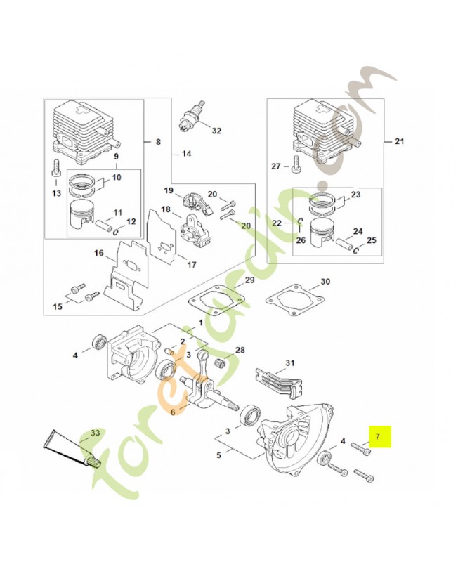 Vis cylindrique m 5x25 Stihl réf. 9022-341-1050