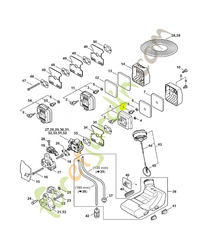 Volet de démarrage Stihl réf. 4137-141-3801
