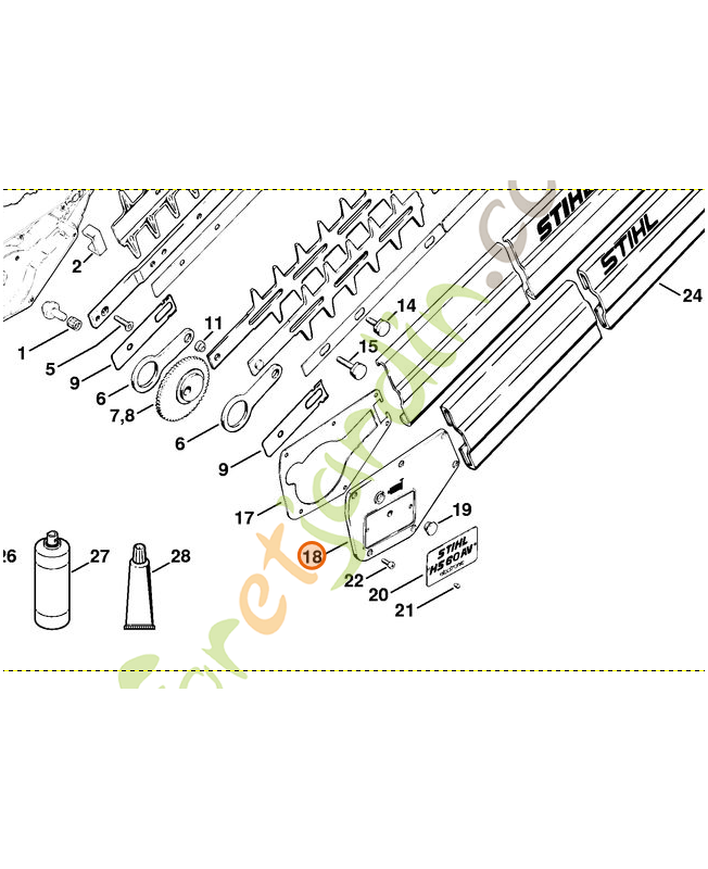 Couvercle du reducteur Stihl ref. 4211-641-0400 en stock
