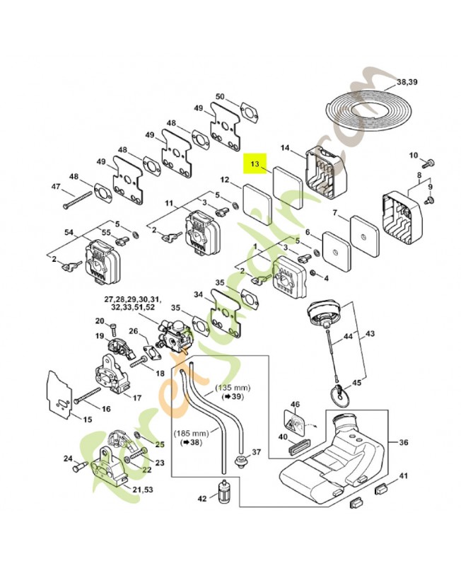 Préfiltre à air Stihl réf. 4137-124-1500