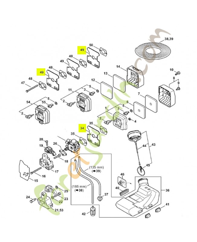 Tôle calorifuge Stihl réf. 4227-122-1805