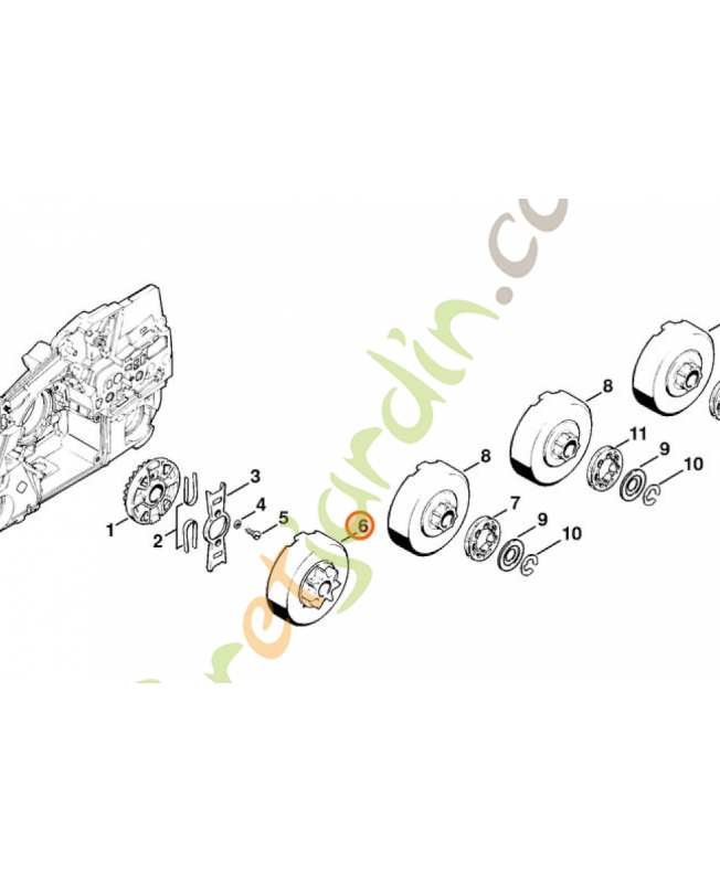 Pignon profile 404 7 dts Stihl ref. 1124-640-2001