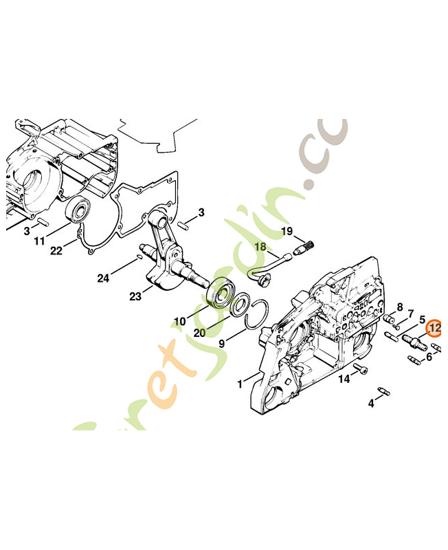 Goujon guide Stihl ref. 1124-664-2400 en stock