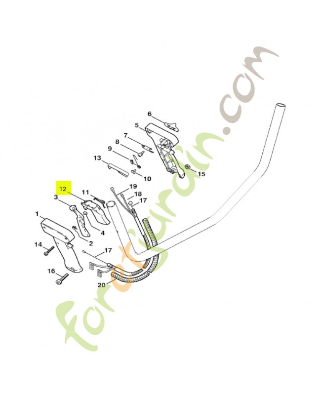 Manette des gaz Stihl réf. 4126-182-1001