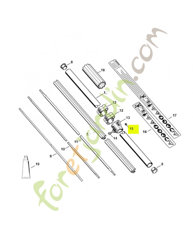 Ecrou à six pans m5 Stihl réf. 9210-261-0700