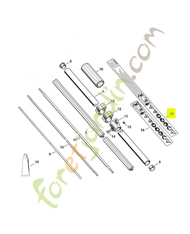 Pictogramme d'avertissement FS Stihl réf. 0000-967-7254