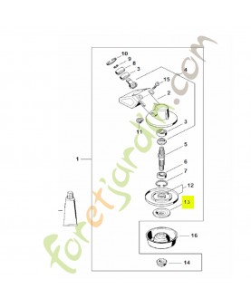 Rondelle pression (cannelure) Stihl réf. 4130-713-1600