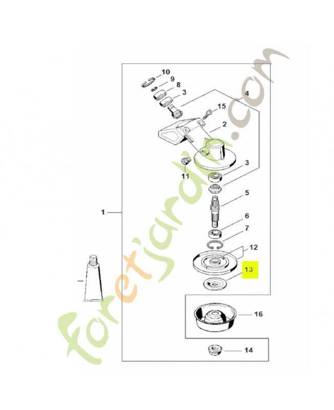 Rondelle pression (cannelure) Stihl réf. 4130-713-1600