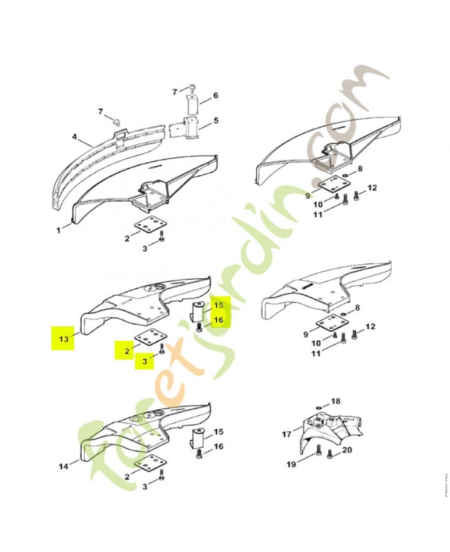 Jeu de capot protecteur Stihl réf. 4133-007-1007