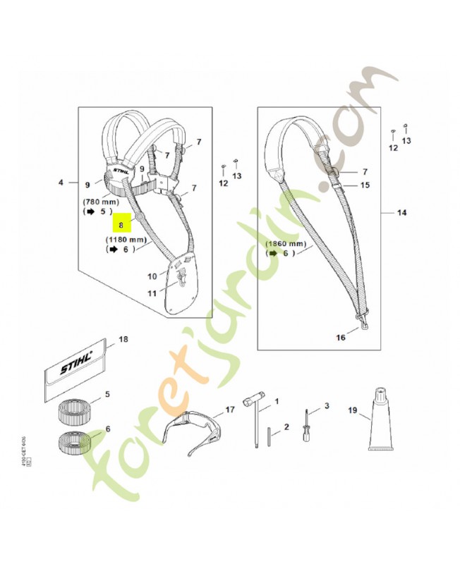 Boucle de réglage Stihl réf. 4119-718-6300- Pièce détachée Stihl