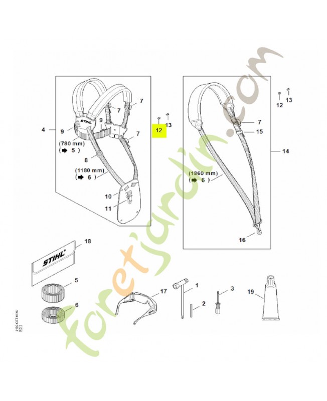 Rivet, partie à riveter 4x8x6 Stihl réf. 9408-021-4530. Pièce de rechange Stihl