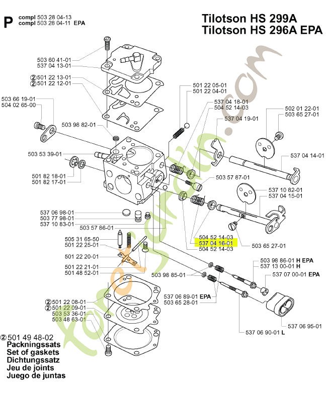 Ressort Husqvarna réf. 537041601