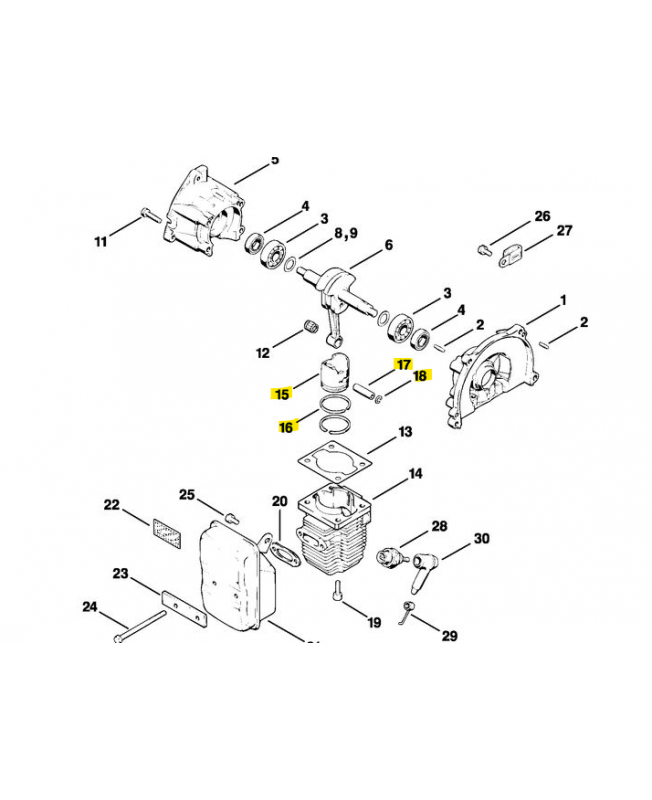 Piston Stihl ref. 4117-030-2000 en stock