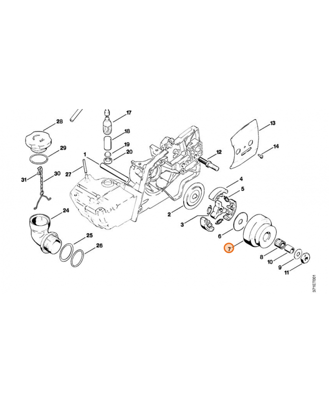 Cloche embrayage Stihl ref. 4201-007-1052 en stock