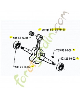 Vilebrequin Husqvarna ref. 501814901