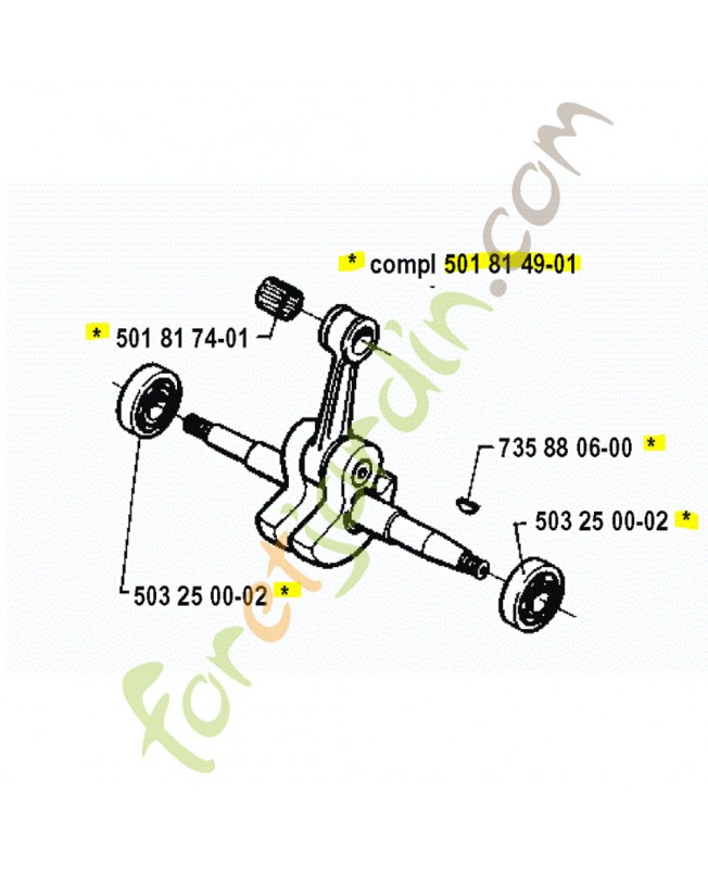 Vilebrequin Husqvarna ref. 501814901