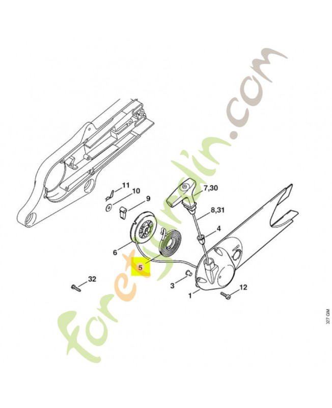 Ressort de rappel Stihl réf. 4223-190-0600