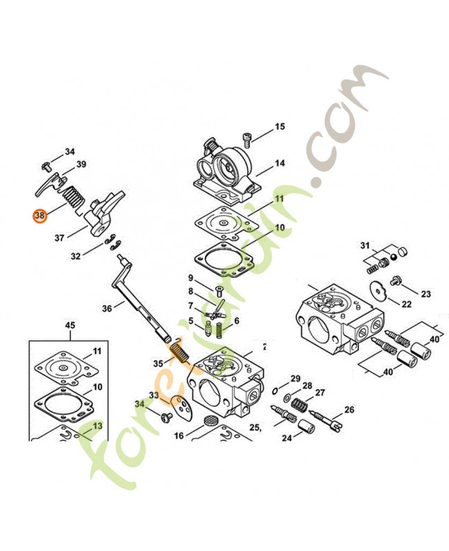 Ressort coude Stihl ref. 1140-122-3202