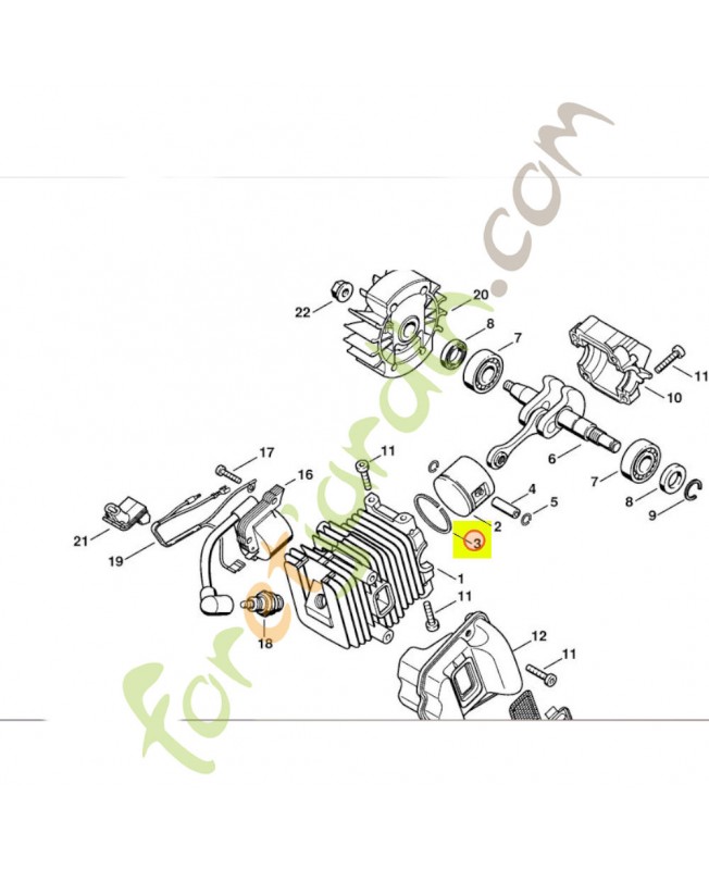 Segment de piston Ø 40x1,5 mm Stihl réf. 1132-034-3000