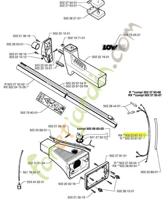 Tuyau de protection Husqvarna réf. 502206710