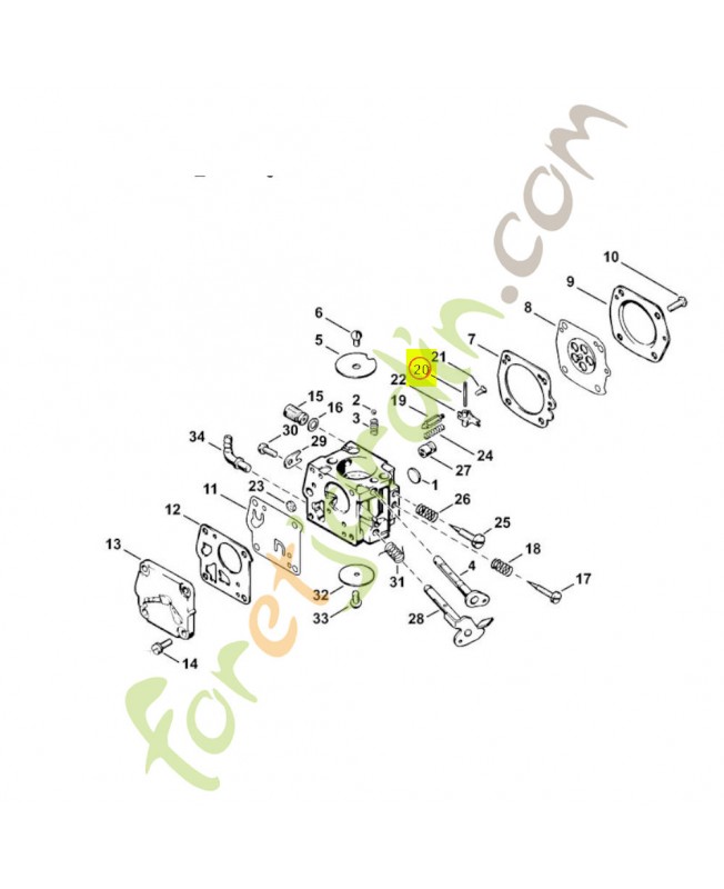 Axe Stihl réf. 1110-121-9200