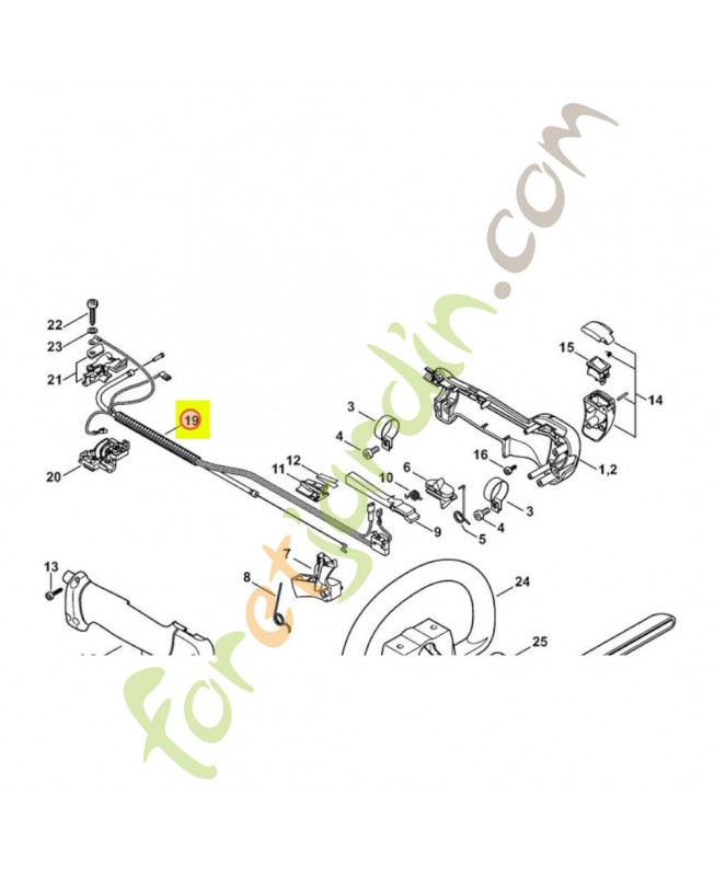 Cable de commande des gaz Stihl réf. 4128-180-1114