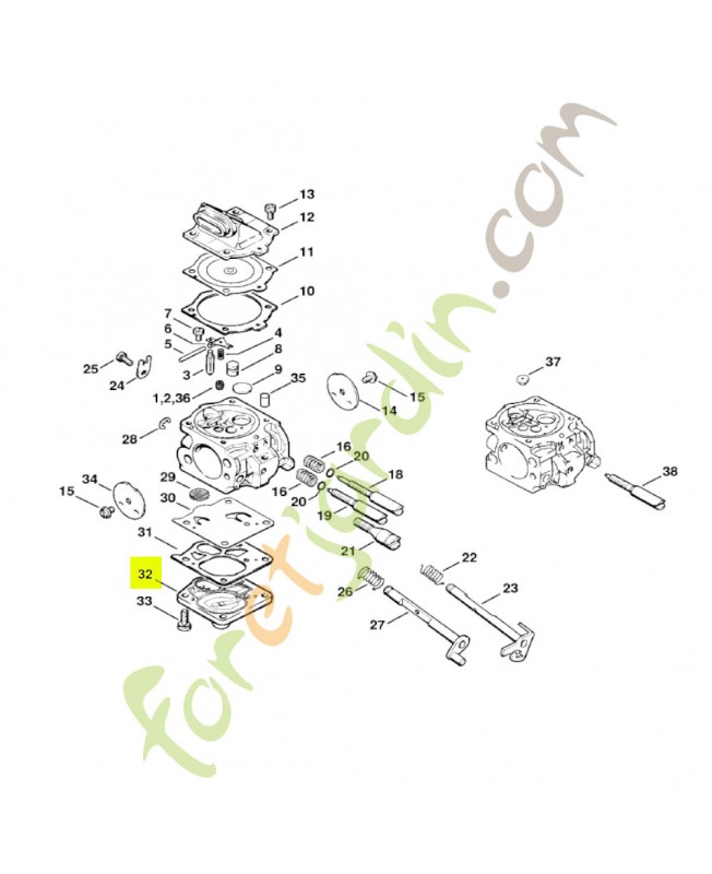 Couvercle de carburateur Stihl réf. 1115-120-0800