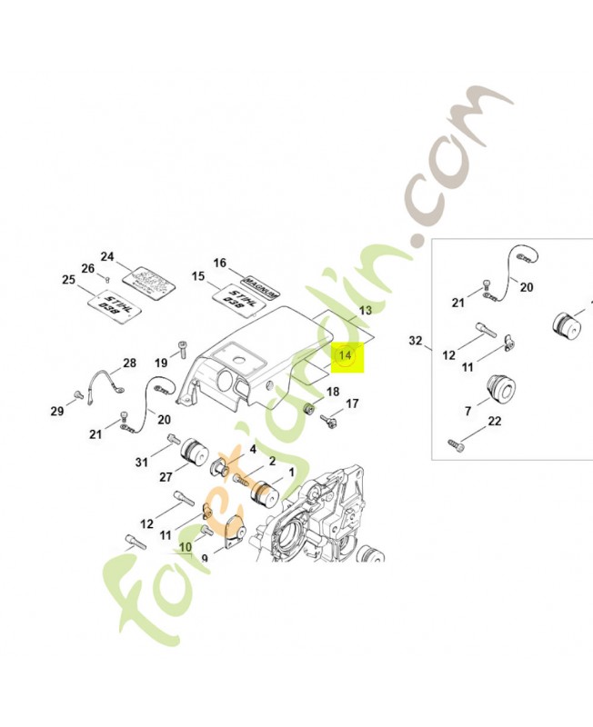 Feuille calorifuge Stihl réf. 1119-084-8300