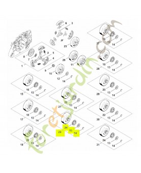 Jeu de pignon à anneau 3/8" 7D Stihl réf. 1121-007-1041