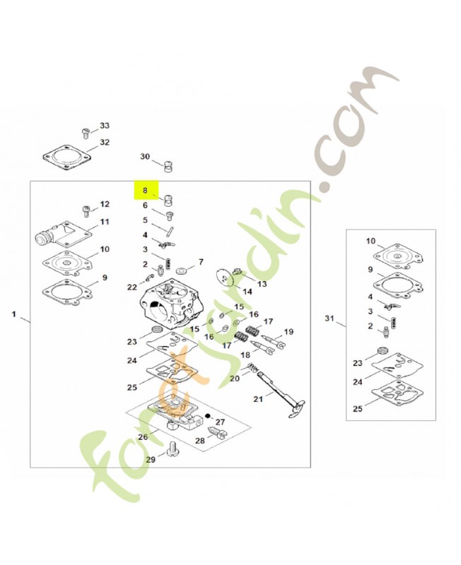 Gicleur à soupape 0.48 Stihl réf. 1121-121-5400