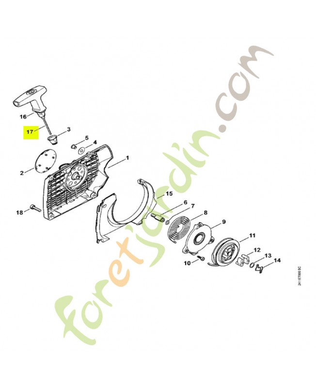 Câble de lancement Ø 3,5x945 mm Stihl réf. 0000-190-2905