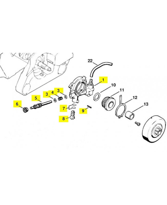 Repères 1-3 à 9 Pompe