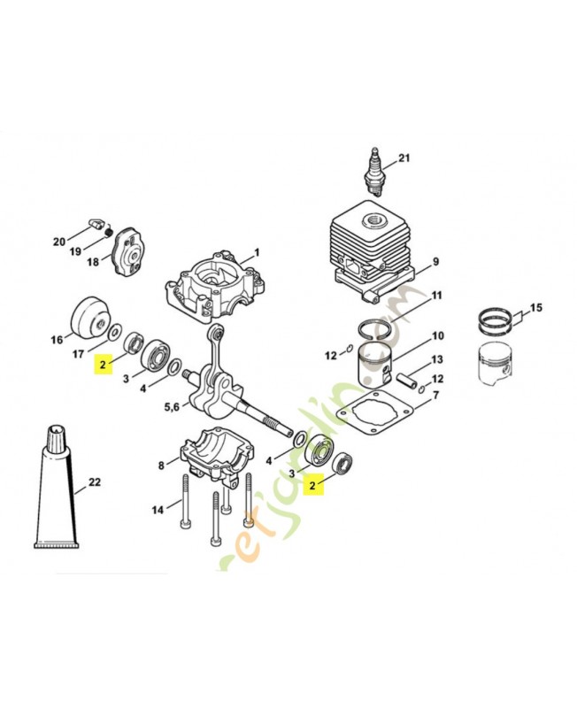 Bague étanchéité 12x22x7 9639-003-1230. Pièce de rechange Sithl / Vicking