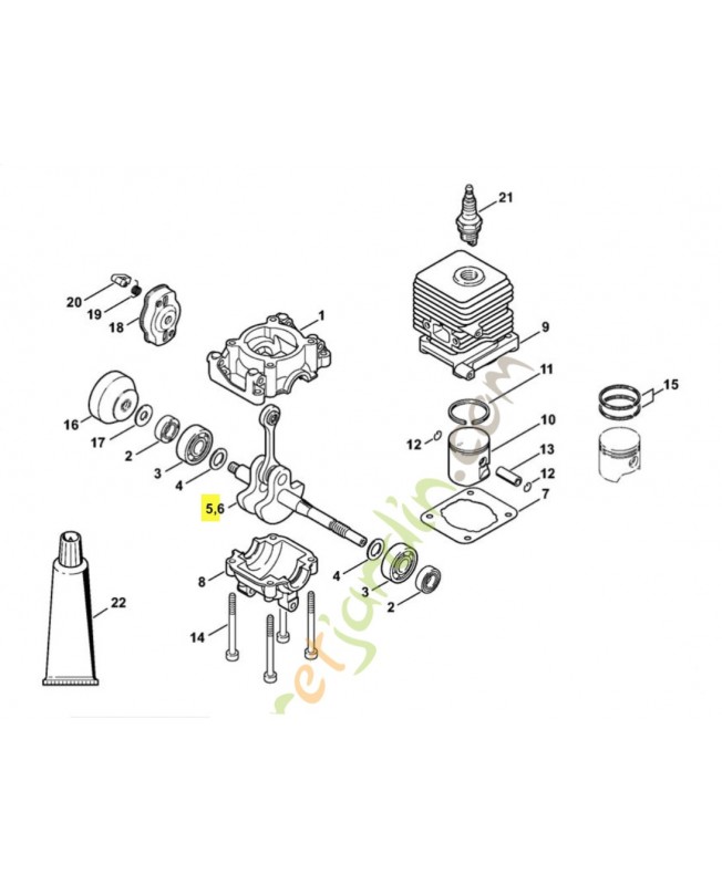 Vilebrequin km 55 stihl réf : 4140-030-0401