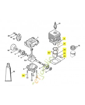 Cylindre av piston d 34mm stihl réf : 4140-020-1204