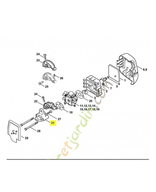 Bride intermédiaire 4140-121-1605. Pièce de rechange Sithl / Vicking