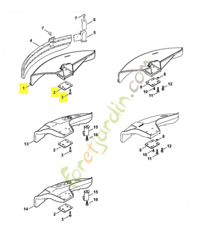 Capot de protection 4119-710-8103. Pièce de rechange Sithl / Vicking